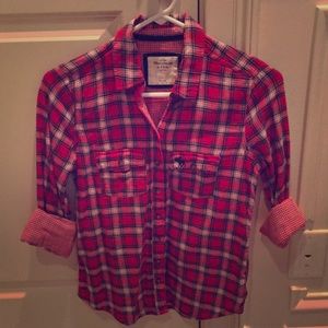 Abercrombie & Fitch Red Plaid Button Down